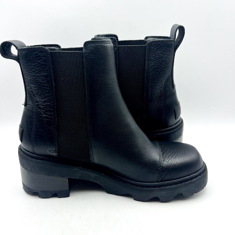 Sorel Womens Joan Now Chelsea Boot US 8.5 EU 39.5 Black Leather Waterproof NIB - Picture 4 of 11